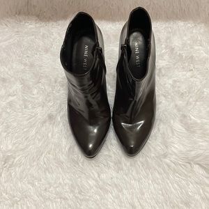 Brown Patent booties by Nine West